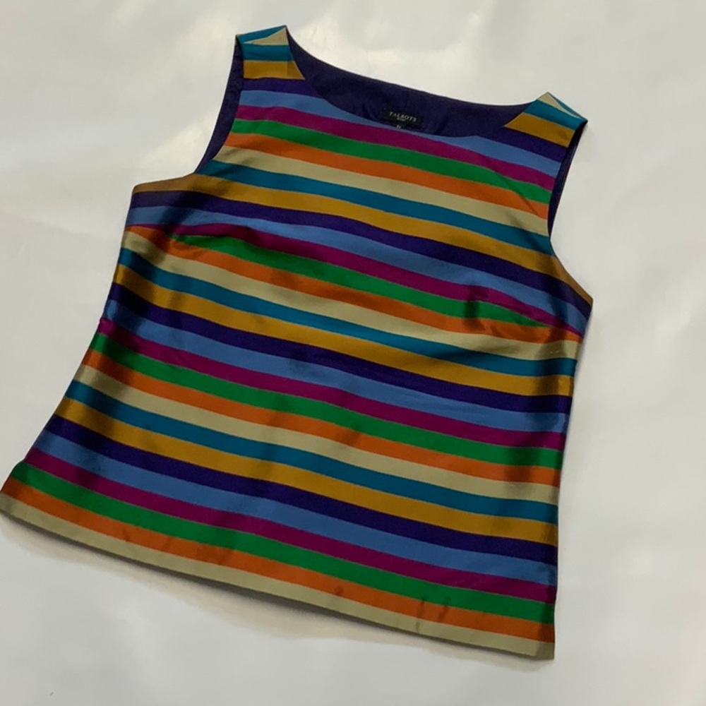 Jewel toned striped blouse